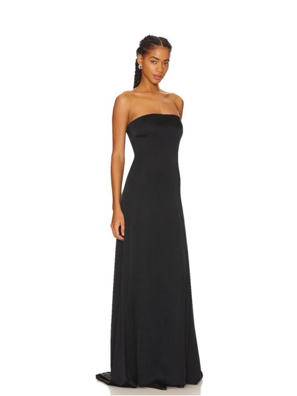 Revolve NBD Cambria Gown Black Strapless Satin